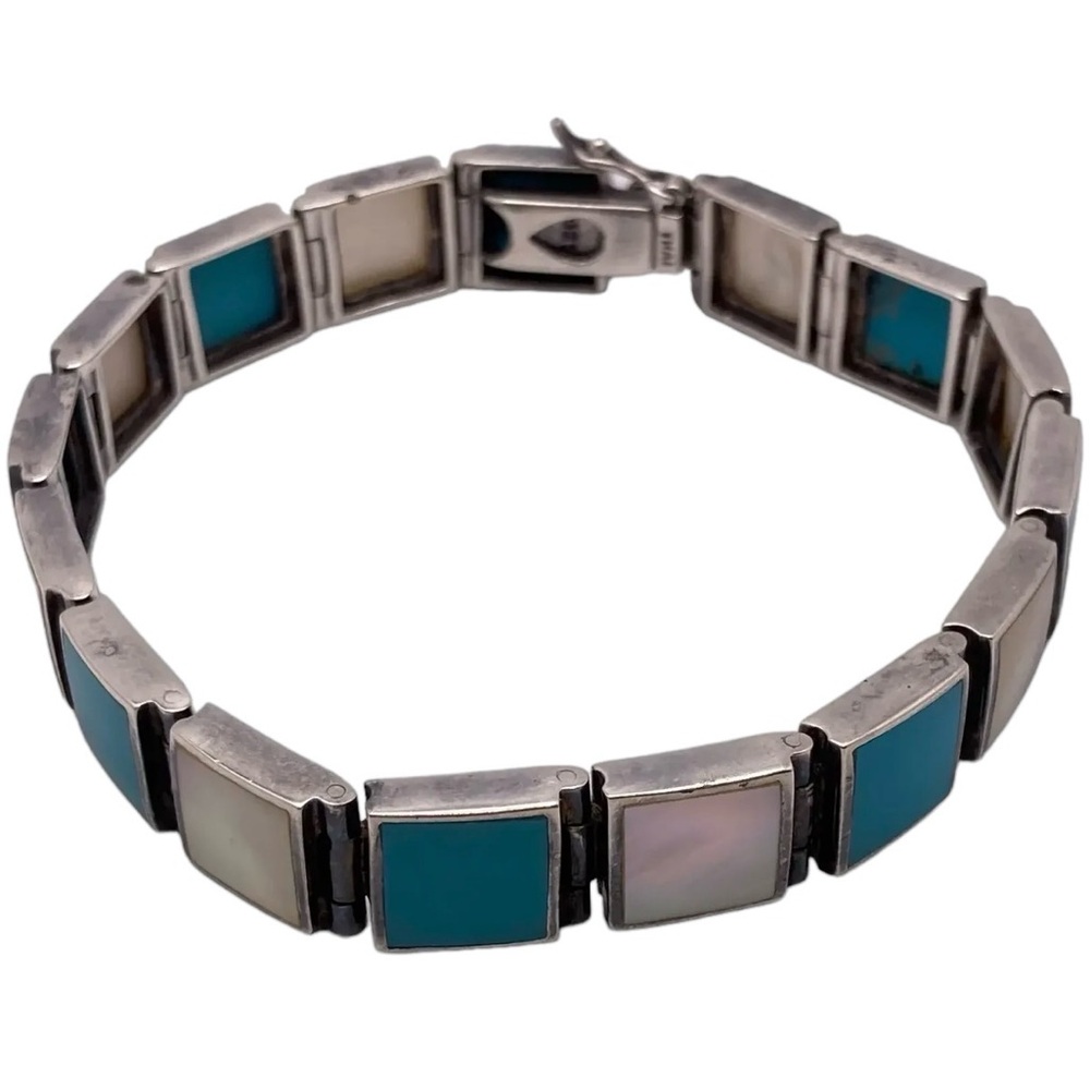Vintage - styled Navajo 925 sterling silver bracelet